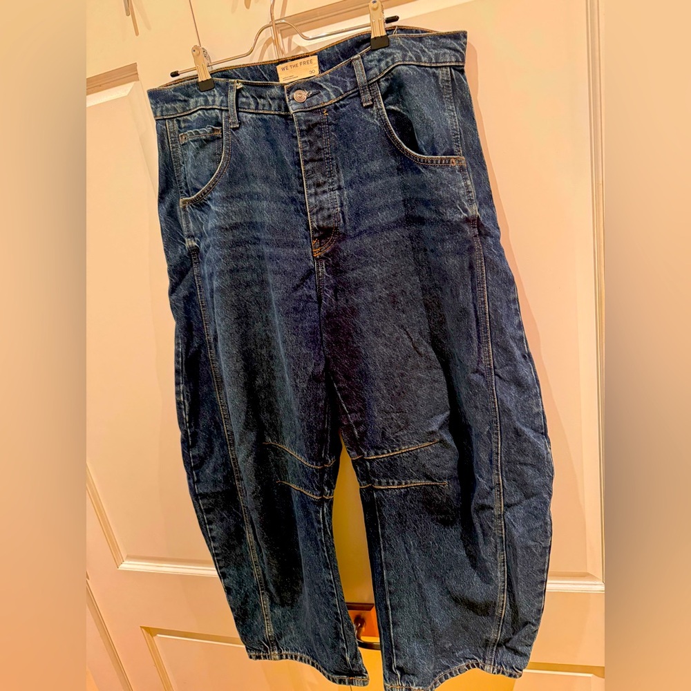 Free People We the Free Mid Rise Barrel Jeans